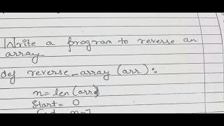 How to reverse an array using python Python Interview Questions