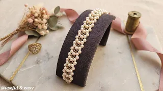 Sparkling Arch✨️DIY Pearl Bracelet Tutorial//Useful & Easy