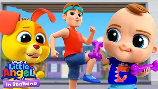 Sport in famiglia! Muoviamoci Insieme | Little Angel Italiano | Cartoni Animati con Gianni Piccino