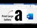 How to print large letters on single sheet of paper in Microsoft word