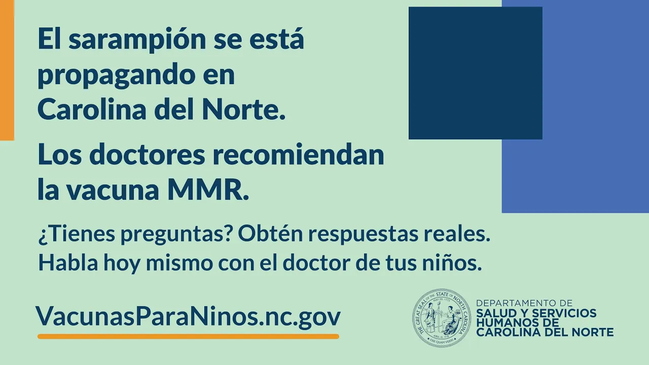 North Carolina Department of Health and Human Services — Measles Spreading in North Carolina - VaccinesForKids.nc.gov (YouTube video ad)