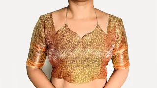 Designer Blouse with Trending Dori Neck Design