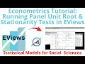 Econometrics Tutorial Running Panel Unit Root Stationarity Tests in EViews