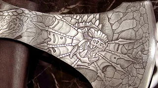 SIMPLE method.  Three dimensional drawing on metal.  A great idea for any axe