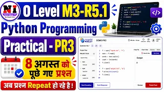 8 august Python Practical Paper Solution o level python practical paper solution Practical PR3
