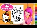 Coloring Hello Kitty Halloween Coloring Book Page Prismacolor Colored Pencil KiMMi THE CLOWN