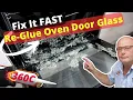 How to re-glue an oven door bracket back on to the glass Using high temperature silicone sealant