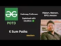 K Sum Paths GFG POTD
