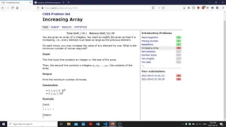 CSES Problem Set - Increasing Array