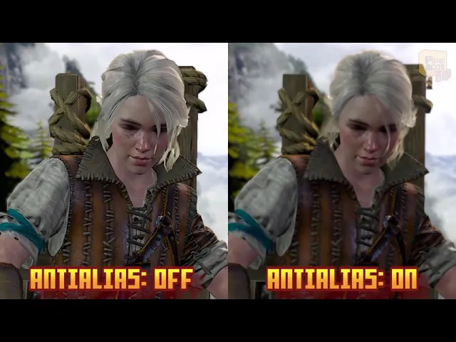 The Witcher 3 - (Nintendo Switch) -Antialias Off/Antialias On Comparison