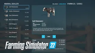 FS22 Increase maximum purchase limit for animals from 60 to 2000 by Levis