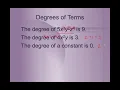 Algebra 1 Lesson 9 1 - Classifying and Evaluating Polynomials