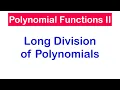 Long Division of Polynomial Functions with Solved Examples SHS 1 ELECTIVE MATH