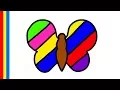 Learn Colors for Kids at Butterfly l How to Draw Coloring Pages with Butterfly