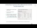 10 Tests for Continuous Data - Comparing 3 Groups When Data Are Non-Normal Kruskal-Wallis Test