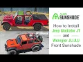 How To Install Jeep Wrangler and Jeep Gladiator Front Sunshade Alien Sunshade