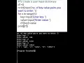 user input dictionary