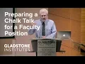 Preparing a Chalk Talk for a Faculty Position