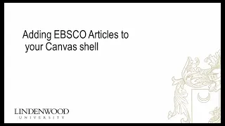 Adding EBSCO Articles to Your Canvas Shell