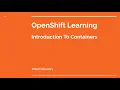OpenShift Learning Track - Session 1 En