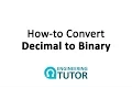 Convert Decimal to Binary Quickly