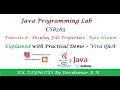 Java Lab Ex 8 Display File Properties NetBeans IDE CS8383 RK Keynotes RK