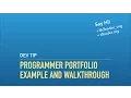 Programmer Portfolio - Example and Walkthrough