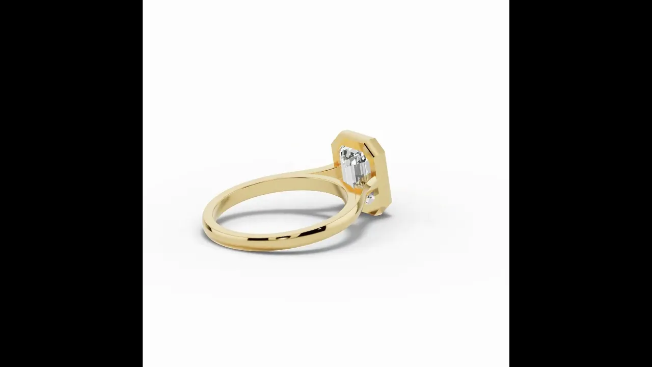 Emerald Cut Lumière Bezel Solitaire