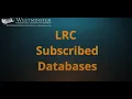 LRC Subscribed Databases