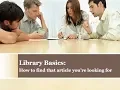 Basic Database Searching Webinar - TAMUT