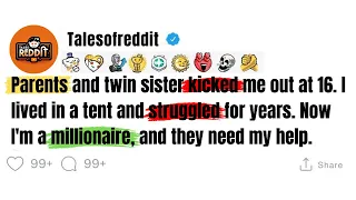 Parents and twin sister kicked me out at 16. I lived in a tent and Now I'm a millionaire, and…