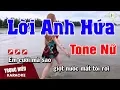 Download Lagu Karaoke Lời Anh Hứa Tone Nữ Nhạc Sống | Trọng Hiếu
