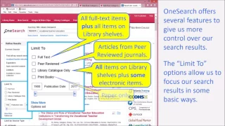 Onesearch Basics