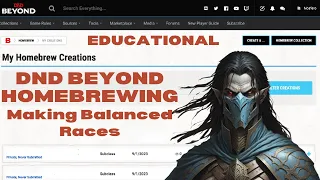 DnD Beyond Educational Homebrew - Making Balanced Races