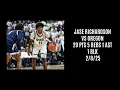 Jase Richardson vs Oregon 29 PTS 5 REBS 1 AST 1 BLK 25