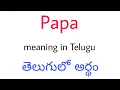 Papa meaning in Telugu Papa Papa telugu meaning Papa meaning Papa means