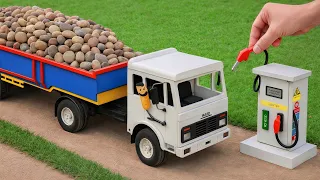 diy mini truck stuck in mud | making mini bridge |  @MiniCreative1 ​