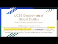 UCSB Global Studies Pre-fall new transfer orientation info session