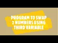 PROGRAM TO SWAP 2 NUMBERS USING THIRD VARIABLE IN BLUEJ IMPLEMENTATION IN HINDI AND ENGLISH