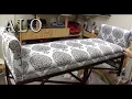 DIY - HOW TO UPHOLSTER A BENCH WITH ROLL ARMS
