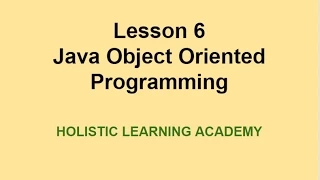 Lesson 6 Java Object Oriented Programming