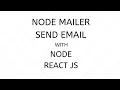 Send Email with NODE JS REACT JS NODEMAILER
