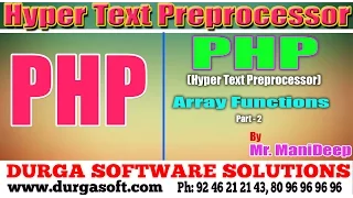 Web Devlopment Php Hyper Text Preprocessor Array Functions Part - 2 by Manideep