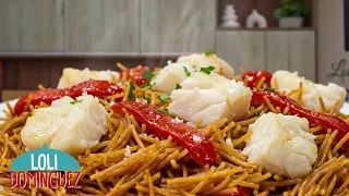 RECETA FÁCIL Y RÁPIDA. Una fideuá de bacalao con todo el sabor que se hace en muy poco tiempo. PASTA