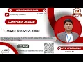 CD37 Intermediate Code Generation Three Address Code Quadruple and Triple Representtion in HIndi