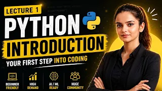 Python Tutorial for Beginners in Hindi Introduction to Python Python Course 2026 Lecture 1