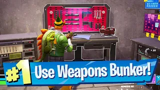 Use a Mod Bench inside a Weapons Bunker Location - Fortnite