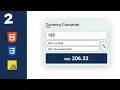 How To Build A Currency Converter Using HTML CSS JavaScript Part 2