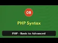 8 PHP Syntax PHP Tutorial Basic to Advanced PHP 8 2