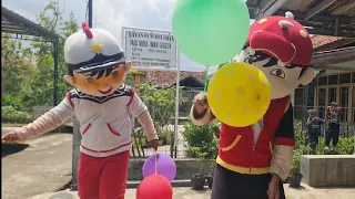 Badut Boboiboy joget bawa balon dj remix terbaru asyik banget